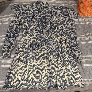 Eloquii Elements Blue and White Patterned dress